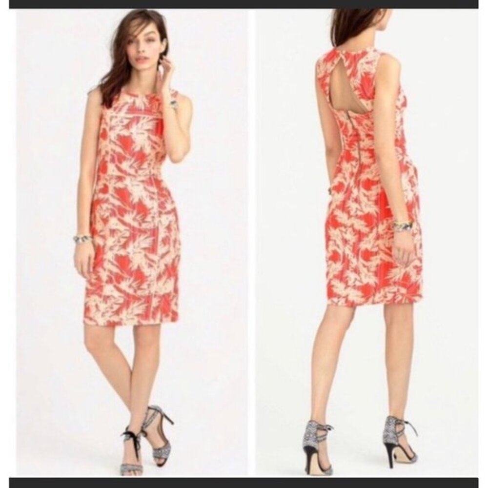 J. Crew Factory Red and White Midi Dress